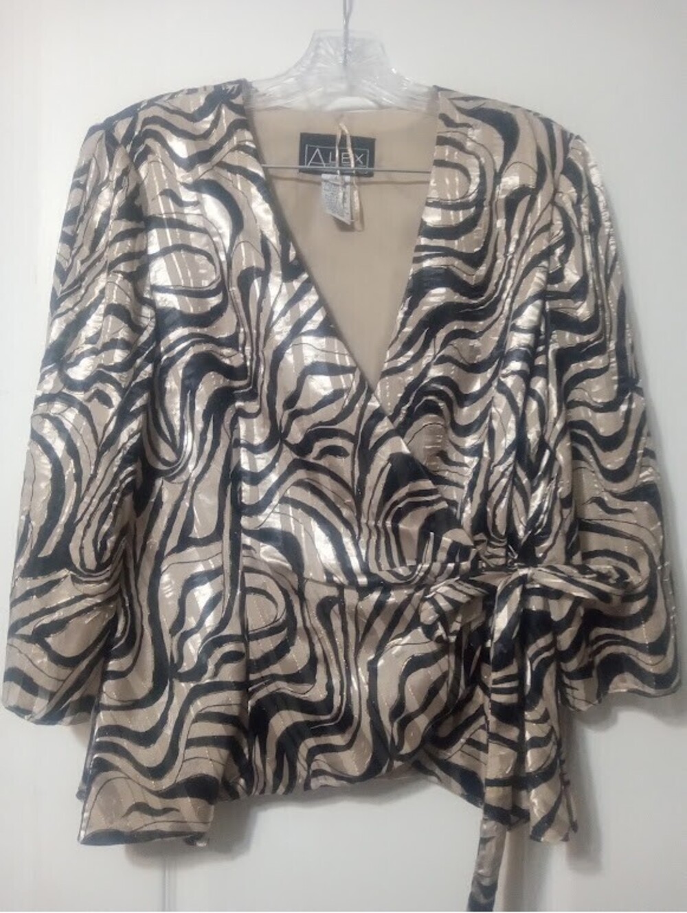 Alex Evenings Metallic Wrap Blouse | Elegant | Perfect for formal events GUC